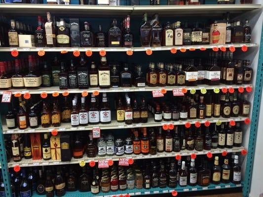 Awesome Bourbon selection--5 Shelves