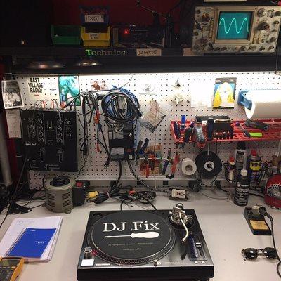 Fully equipped for complete service on all Technics 1200s and 1210s, Rane, Serato, and Pioneer gear.