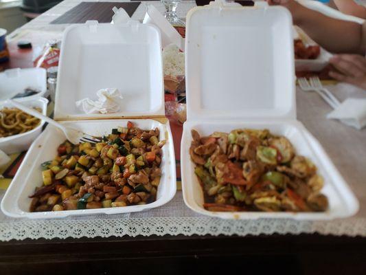 Kung pao chicken and twice cook pork