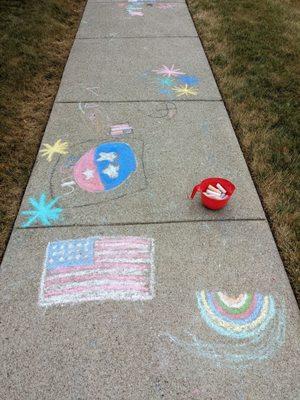 Patriotic chalk art