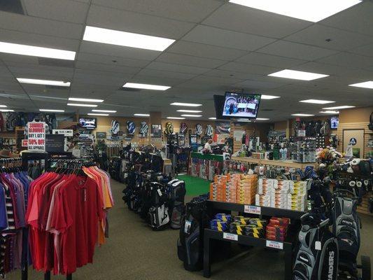 Nice, clean, fully stocked golf shop.