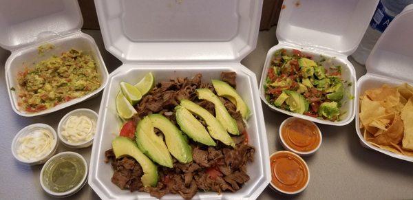 Steak Salad, Pico de gallo, and guacamole. It was so yummy.