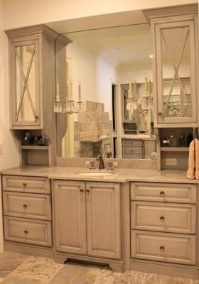 Gray bathroom vanity