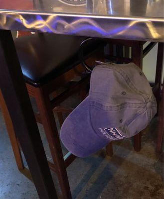 Purse hook under the table