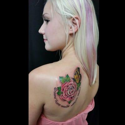 Rose and Butterfly Tattoo by Jaime VI