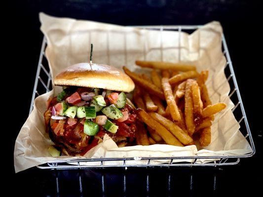 Vegan Burger with Fries