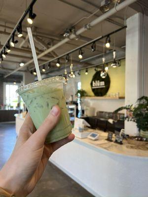 Iced matcha with vanilla