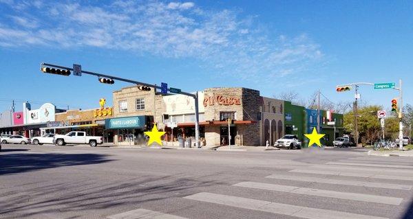 South Congress and Milton St. entrances for the Woodland Office Suites