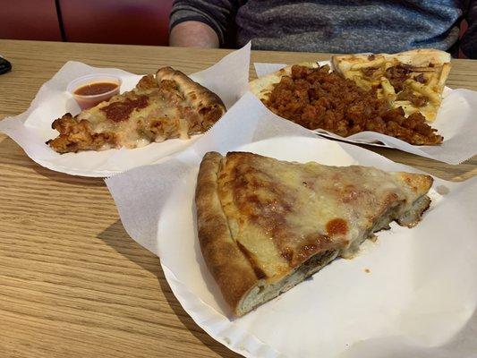 Chicken parm slice, stuffed cheese steak slice