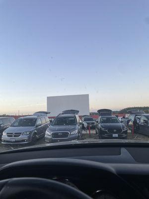 The back ends lifted inhibiting the view of the movie screen.