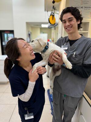 Dr. Akashi getting big kisses from a patient