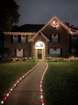 Landscaping and Christmas light install