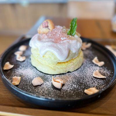 Sakura soufflé pancakes