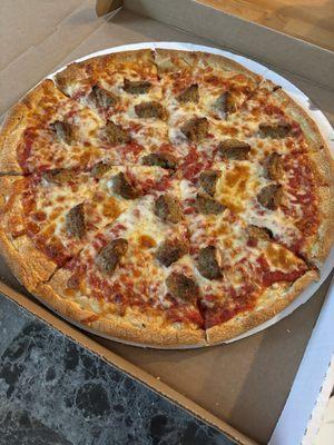 Meatball pizza