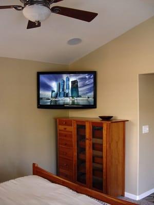 TV installation in a bedroom