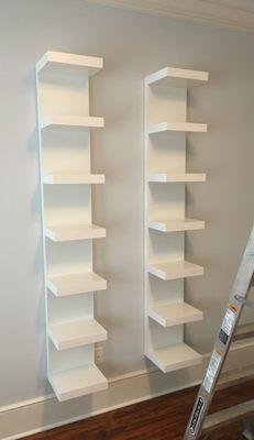 Hung shelves for increased storage