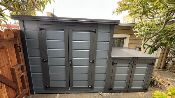 Flat Roof Storage + Trash Can Storage