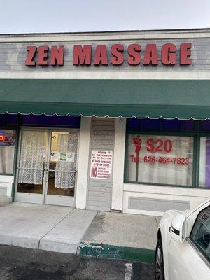 clearly states $20.00 foot massage.. girl said $30.00...false advertisement