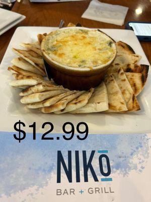 Artichoke dip. Plenty of chips.