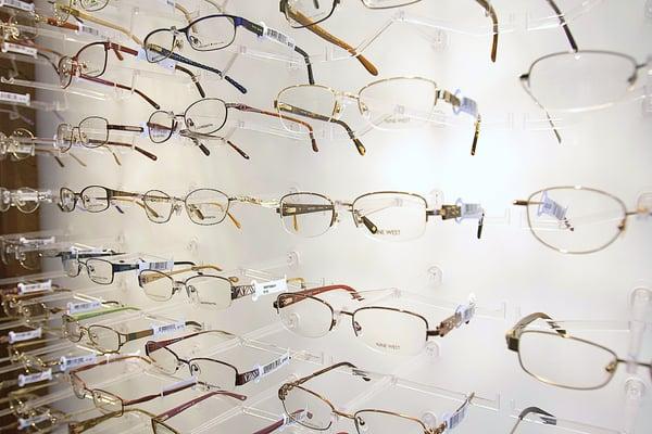 Many glasses choices in the optical shop