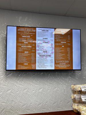 The menu with lots of options.