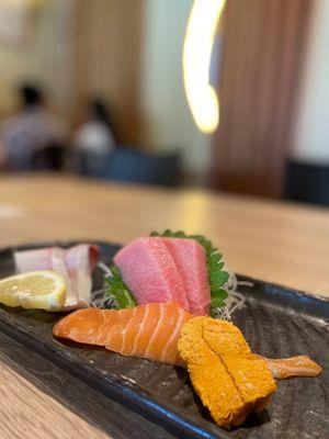 (R-L) Amberjack, Toro, Salmon Belly and Uni