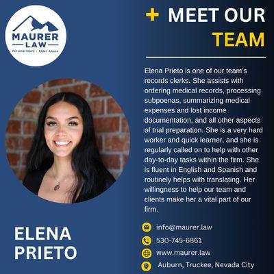 Meet one of our records clerks, Elena Prieto.