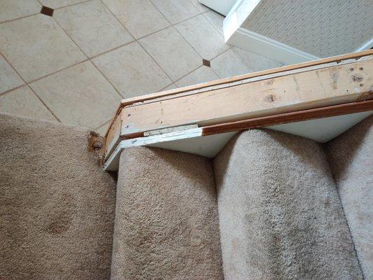 Damage to our staircase because of inadequate & inexperienced help.