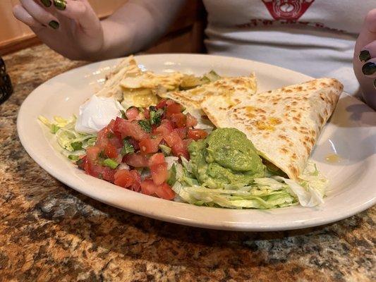 Chicken quesadilla appetizer ($11)