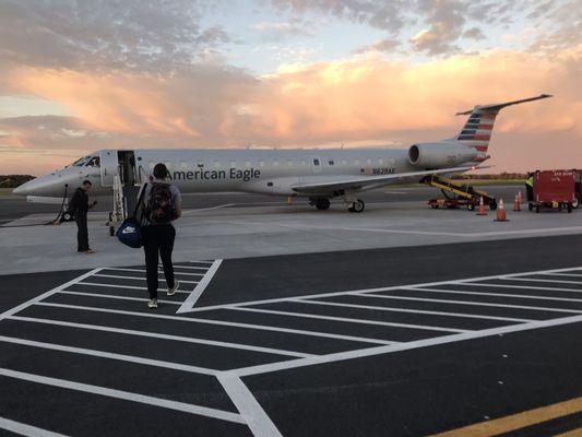 Walking out to the plane