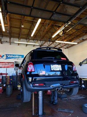 Tires being replaced