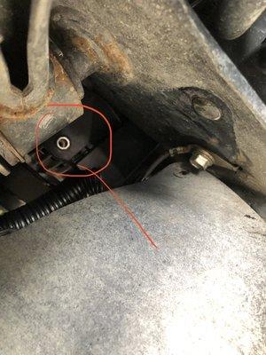 missing bolt secure engine wire harne