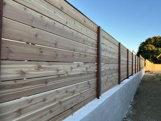 Cedar horizontal Fencing