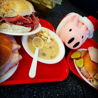 1 of everything Ham, Corned Beef, Turkey, and Soup