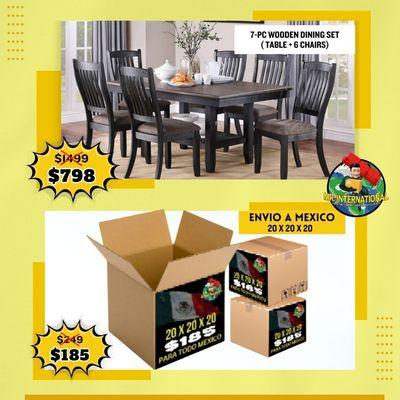 7-PC Wooden Dining Set