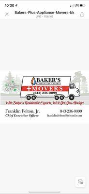 Bakers Moving & Appliance Service