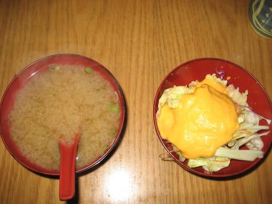 Miso soup and salad