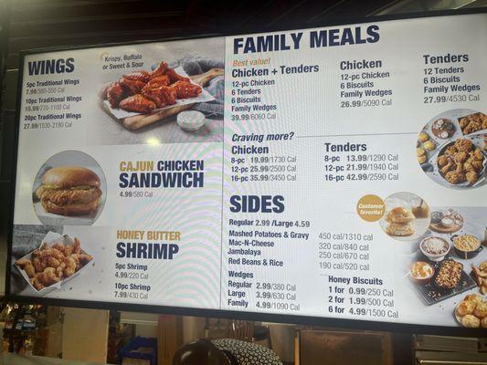 Menu board