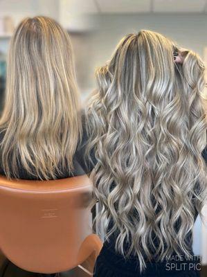 Transforming hair with two rows of extensions