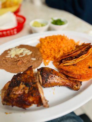 2 Pc Chicken and 2 Barbacoa Tacos Combo ($15)