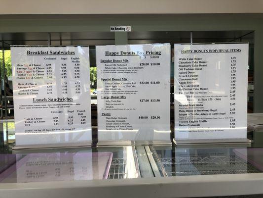 Menu and Pricing