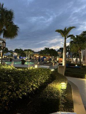 A picture of Latitude Tiki bar from the location of our hotel room.