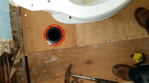 Replace floor joist sub flooring .. Due to water damage from leaking toilet...