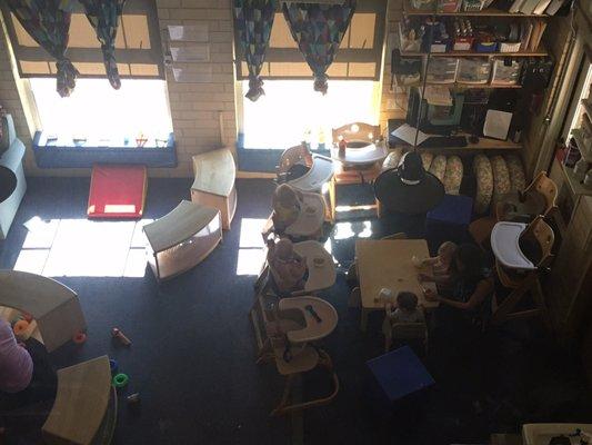 The Roly Poly classroom seen from the parents observation area.