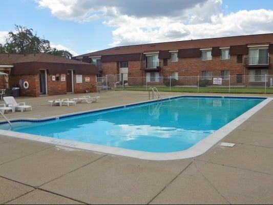 Swimming at the pool of the Warren Woods Apartments at 4385 Frazho
Warren, MI 
48091