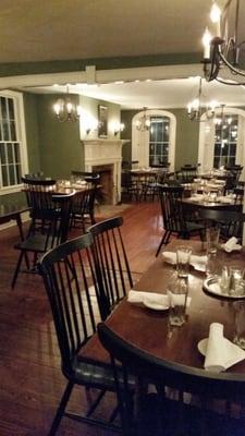 The main dining room with period-correct furnishings and historic appointments.