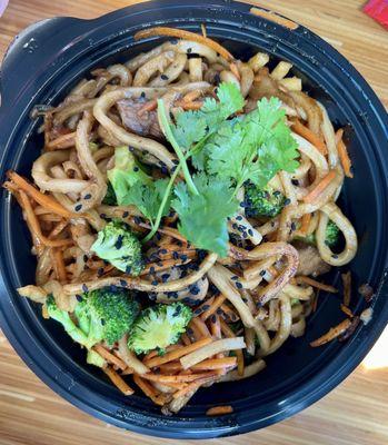 Japanese Pan Noodles with Marinated Steak