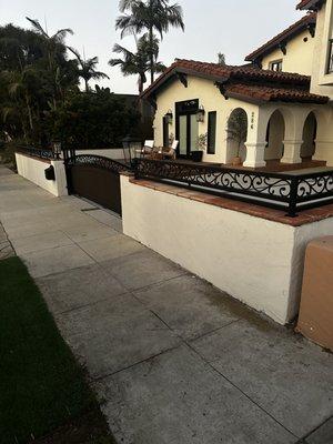 Slide driveway gate and fence custom design in Long Beach by OC Gates.