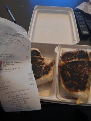 Burned quesadilla