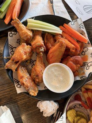 Buffalo wings and garlic Parmesan